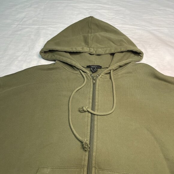 Forever 21 Unisex Olive Green Full Zip Hoodie – Fits Men & Women – Size S – NWT - Picture 3 of 8